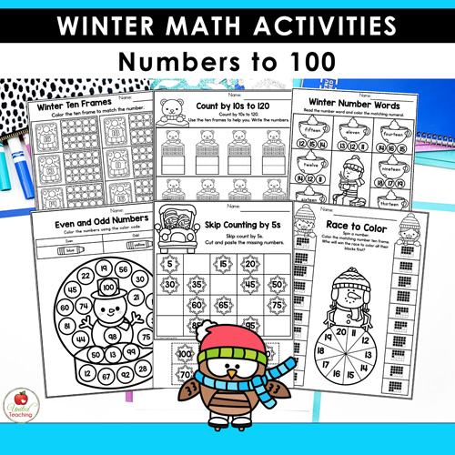 Winter Math and Literacy Worksheets 1st Grade Bundle - Image 6