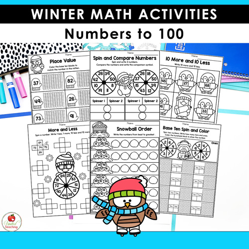 Winter Math and Literacy Worksheets 1st Grade Bundle - Image 7