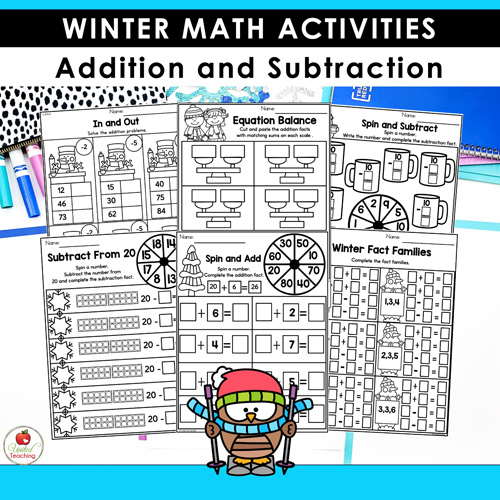 Winter Math and Literacy Worksheets 1st Grade Bundle - Image 9