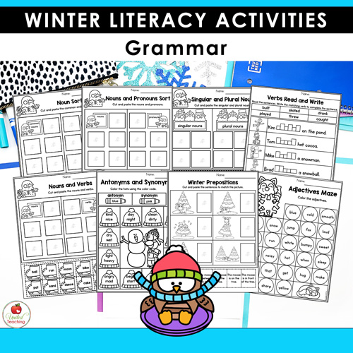 Winter Math and Literacy Worksheets 1st Grade Bundle - Image 16