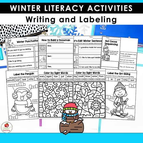 Winter Math and Literacy Worksheets 1st Grade Bundle - Image 17