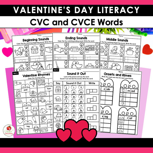 Valentine's Day Literacy Worksheets Kindergarten Packet - Image 5