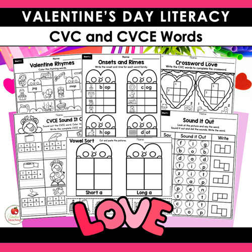 Valentine's Day Literacy Worksheets Kindergarten Packet - Image 6