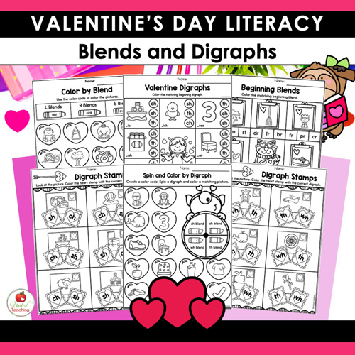 Valentine's Day Literacy Worksheets Kindergarten Packet - Image 7