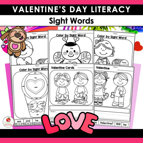 Valentine's Day Literacy Worksheets Kindergarten Packet - Image 8