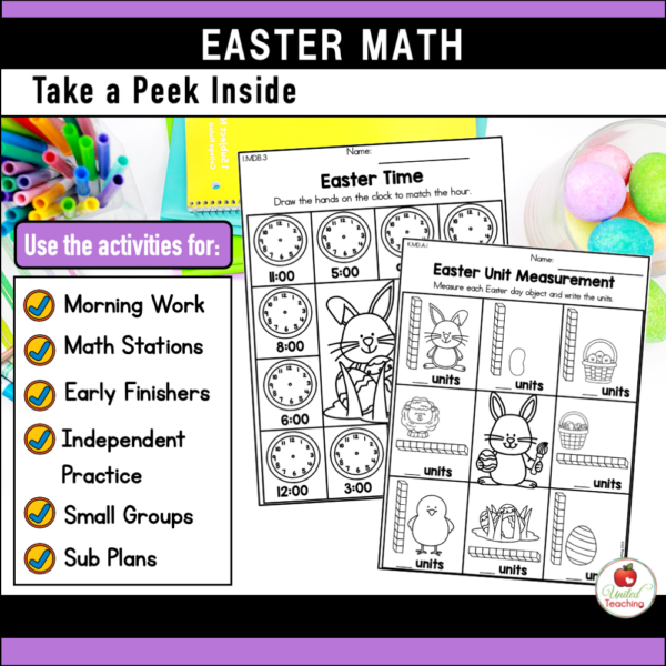 Easter Math Activities for Kindergarten How to Use the worksheets