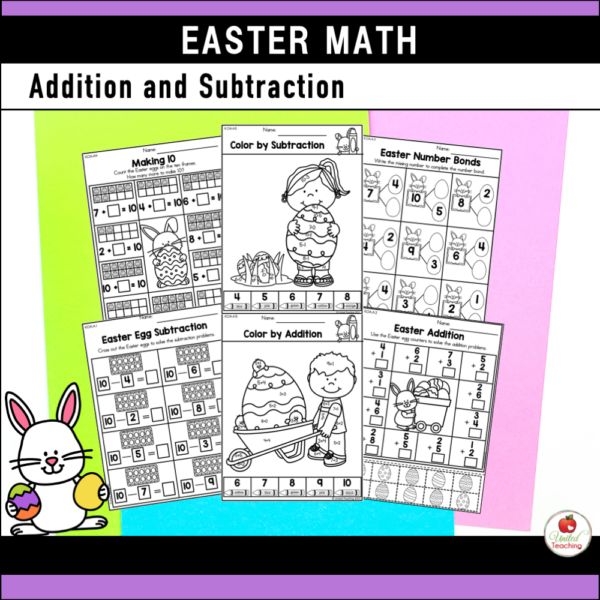 Easter Math Activities for Kindergarten Addition and Subtraction Activities