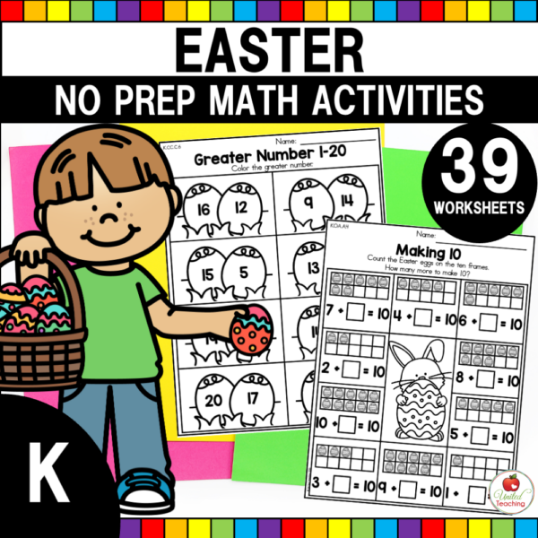 Easter Math Activities Kindergarten Cover
