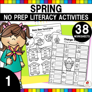 Spring Literacy Activities for 1st Grade Cover