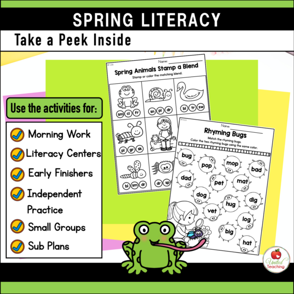 Spring Literacy Activities for Kindergarten How to use the Worksheets
