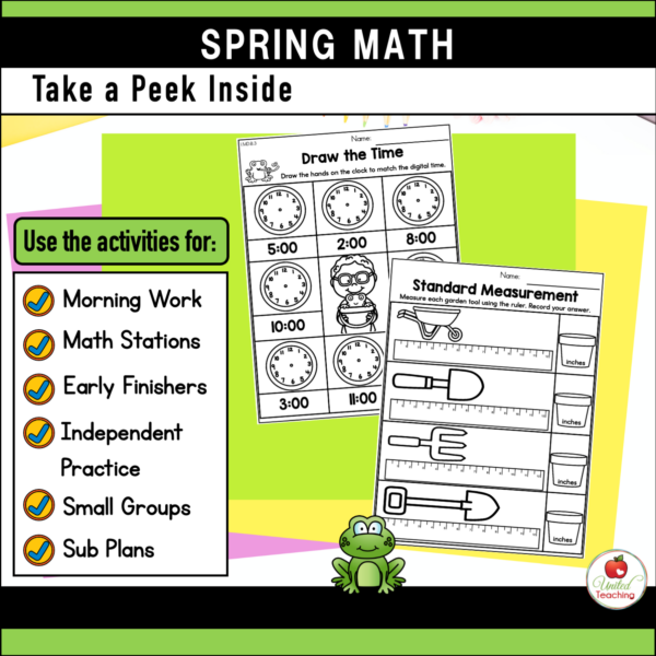 Spring Math Activities for Kindergarten What to use the math worksheets for