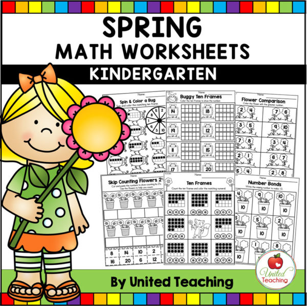 free printable spring math activities for kindergarten