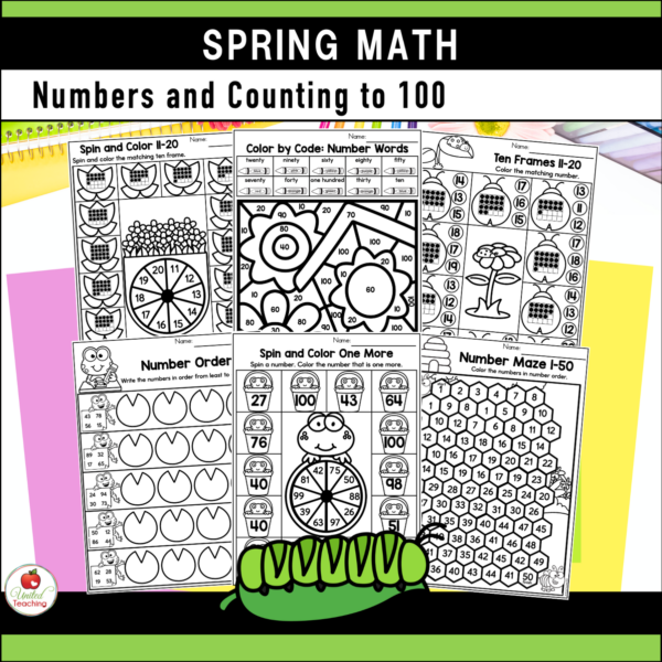 Spring Math Activities for 1st Grade Numbers and Counting Worksheets