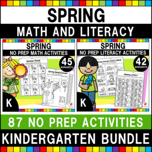 Spring Math and Literacy Activities Bundle for Kindergarten Cover