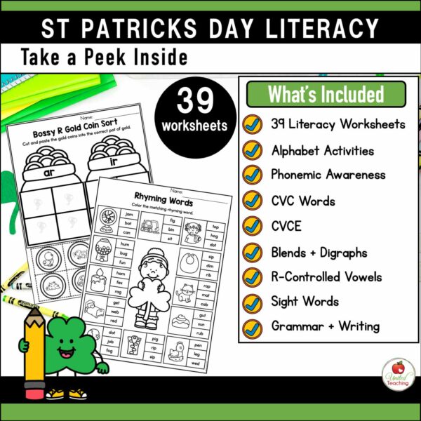 St. Patrick's Day Math and Literacy 1st Grade Bundle - Image 11