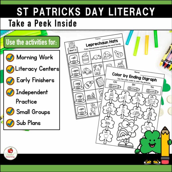 St Patrick's Day Math and Literacy Kindergarten Bundle - Image 11
