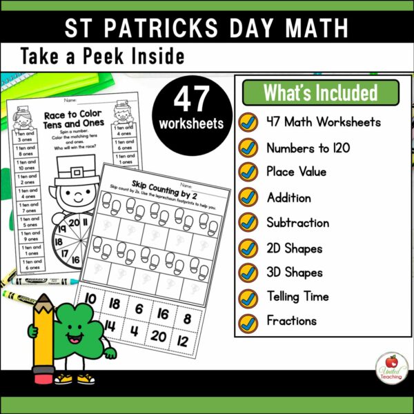 St. Patrick's Day Math and Literacy 1st Grade Bundle - Image 2