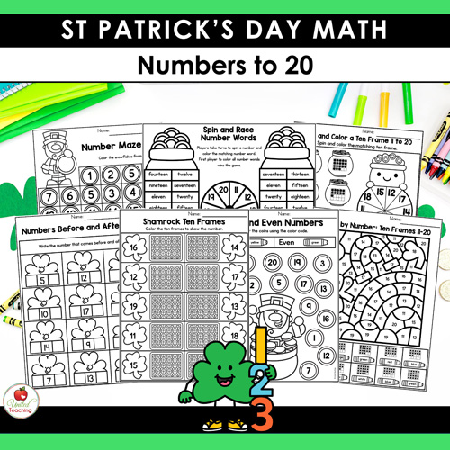 St Patrick's Day Math Worksheets Kindergarten Packet - Image 5
