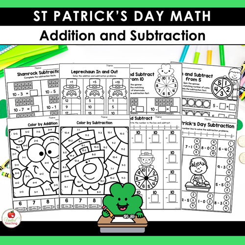 St Patrick's Day Math Worksheets Kindergarten Packet - Image 7
