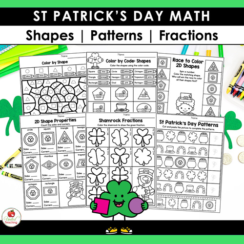 St Patrick's Day Math Worksheets Kindergarten Packet - Image 9