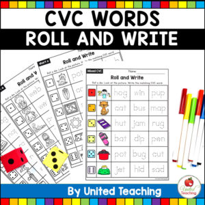 CVC Words Roll and Write