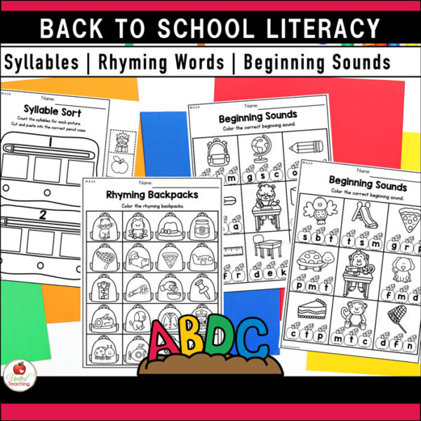 Back to School Literacy Activities Kindergarten Packet - Image 8