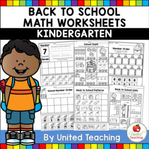 Back to School Math Worksheets (Kindergarten) - United Teaching