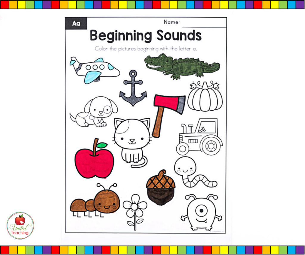 Letter Beginning Sounds Worksheet