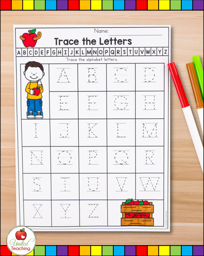 Uppercase letter tracing worksheet