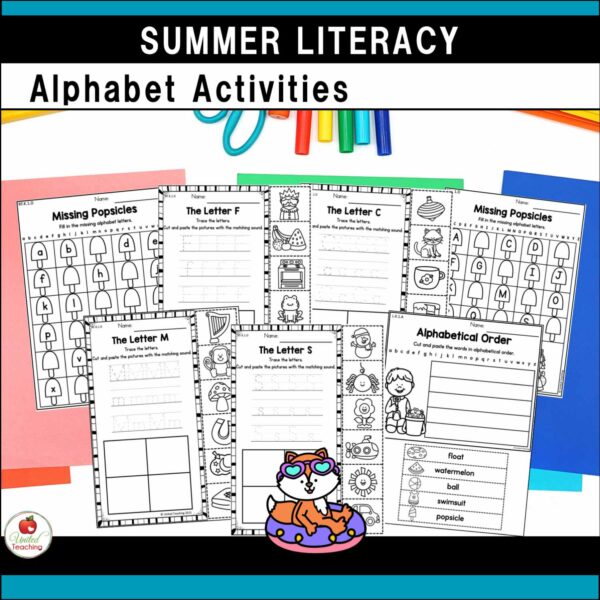 Summer Literacy Activities for Kindergarten Alphabet Activities