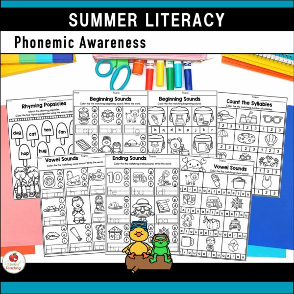 Summer Literacy Activities for Kindergarten Phonemic Awareness Activities