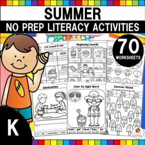 Summer Literacy Activities for Kindergarten Cover