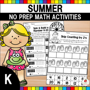 Summer-No-Prep-Math-Activities-Kindergarten-Cover