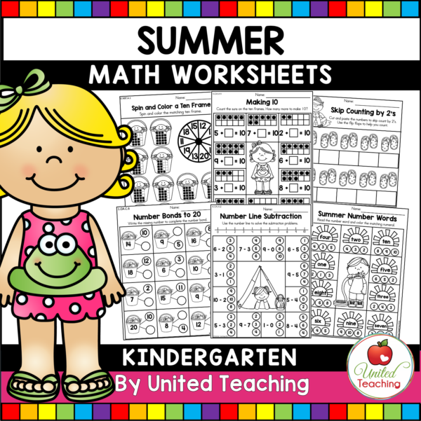 Summer Math Review for Kindergarten Cover