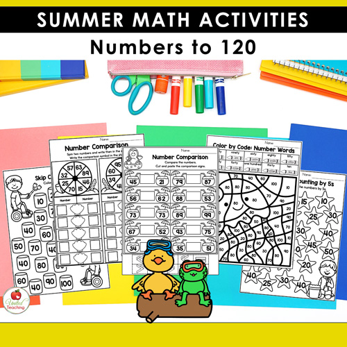 Summer Math and Literacy Worksheets 1st Grade Bundle - Image 8