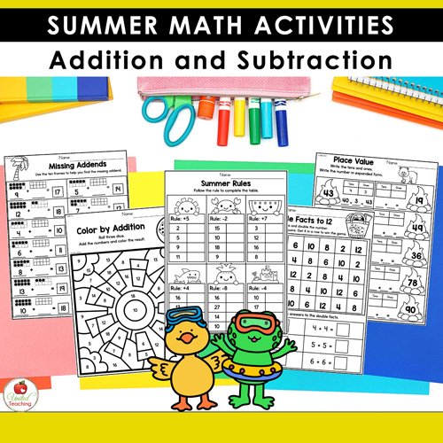 Summer Math and Literacy Worksheets 1st Grade Bundle - Image 9