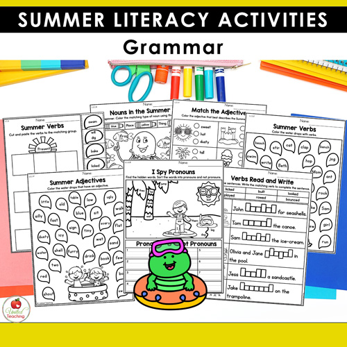 Summer Math and Literacy Worksheets 1st Grade Bundle - Image 17