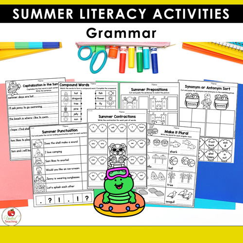 Summer Math and Literacy Worksheets 1st Grade Bundle - Image 18