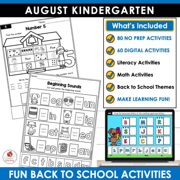 August Math and Literacy Activities for Kindergarten - Image 2