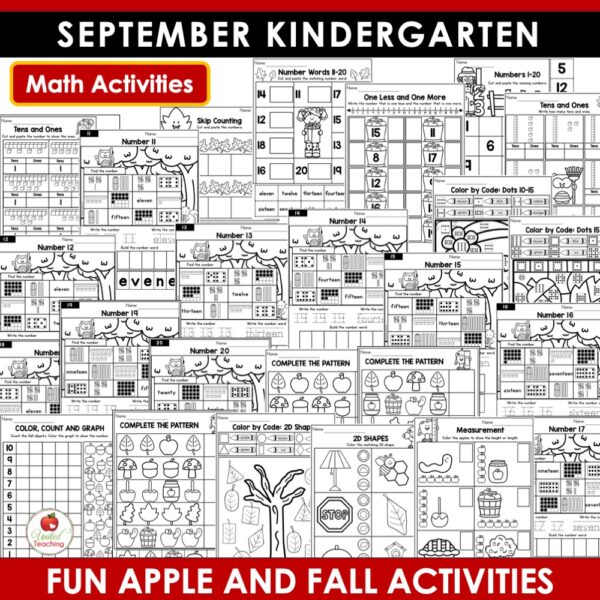 September Math and Literacy Activities for Kindergarten - Image 7