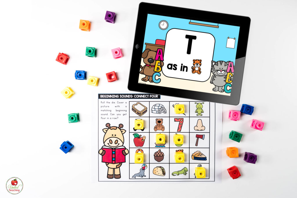 Beginning Sounds Activity with Digital Dice