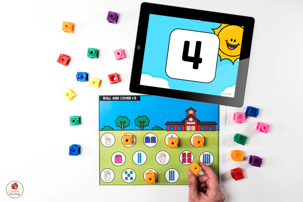 Number Sense Math Center with Digital Dice