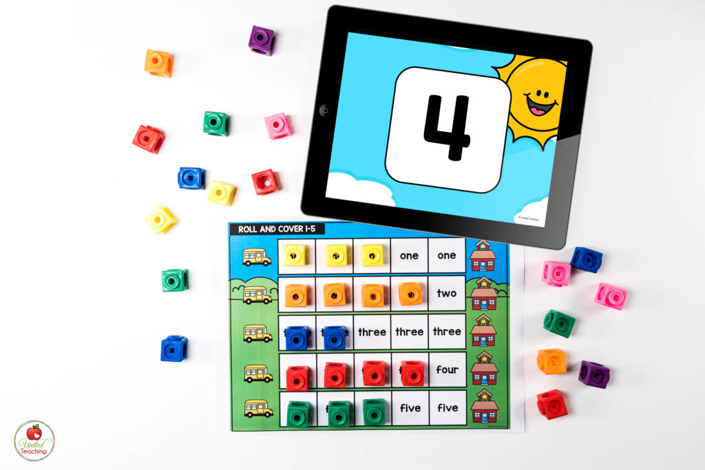 Number Words Digital Dice Math Center