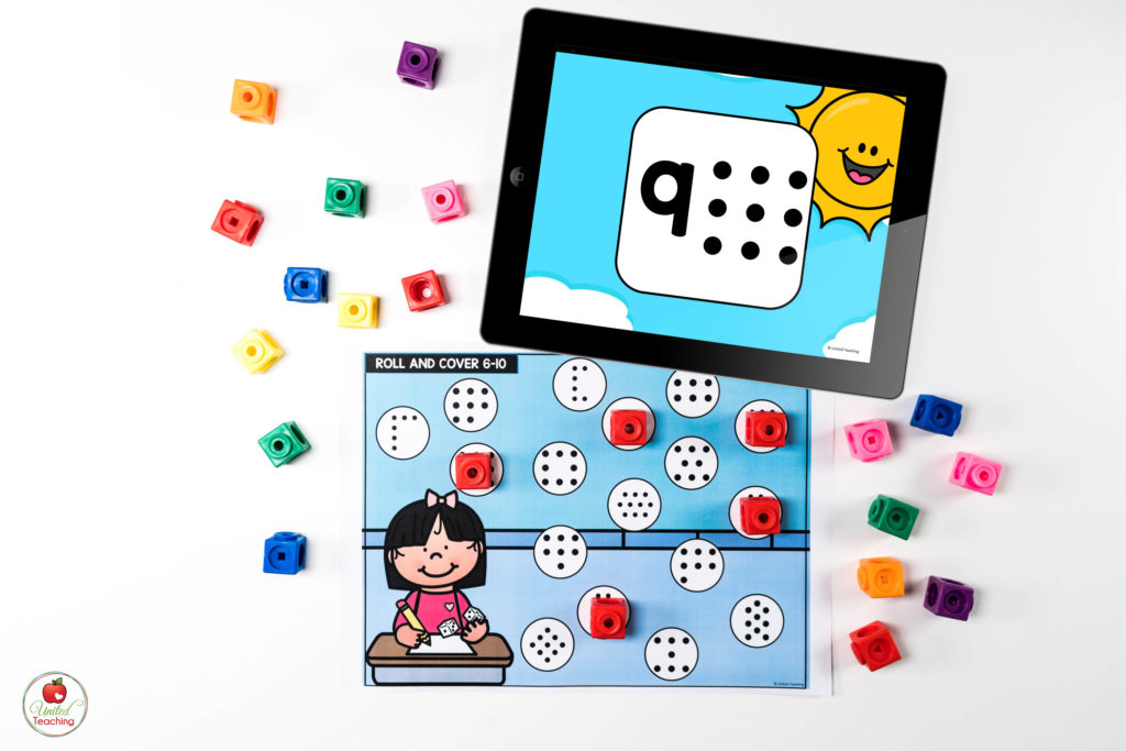 Subitizing Math Center with Digital Dice