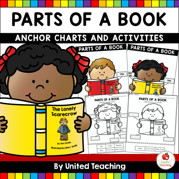 Parts of a Book Anchor Charts and Worksheets