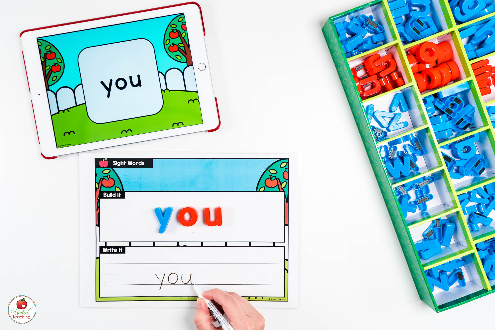 Sight Words Roll, Build, and Write Fall Literacy Center with Digital Dice
