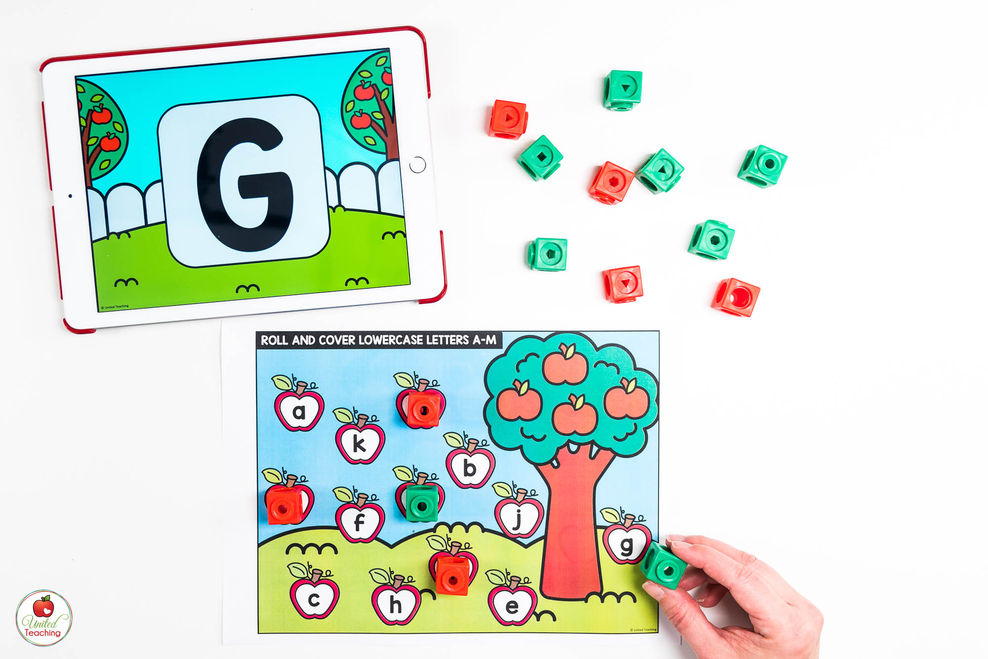 Alphabet Letter Recognition Fall Literacy Center with Digital Dice