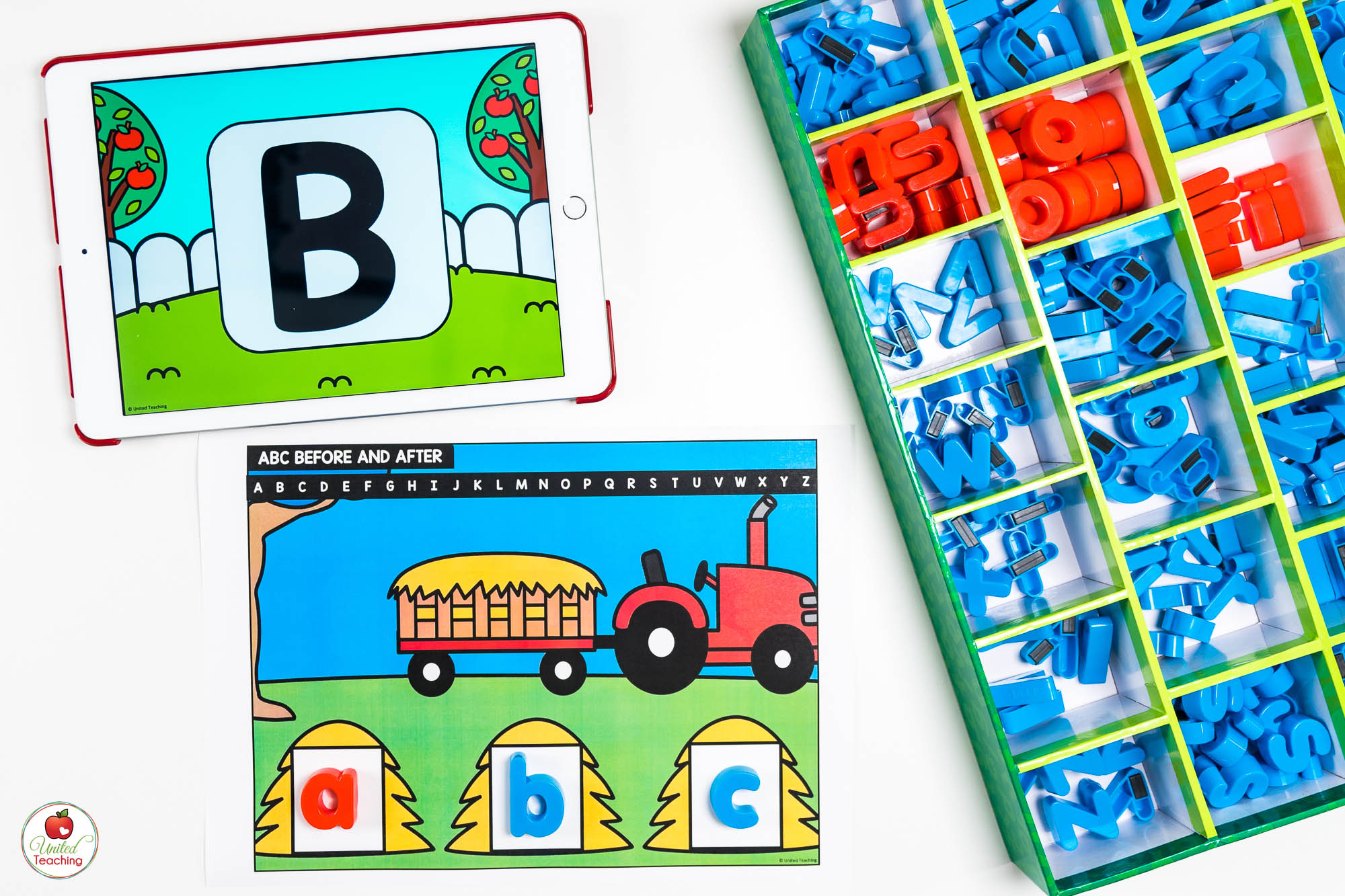 ABC Order Fall Literacy Center with Digital Dice