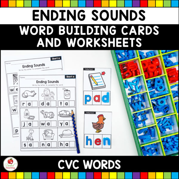 Ending-Sounds-Word-Building-Cards-and-Worksheets-Cover