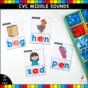 CVC Words Sound Task Cards and Worksheet Bundle - United Teaching